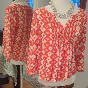 Vanessa Virgina Coral Patterned Blouse